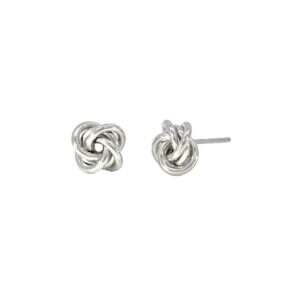White Gold Knot Earrings
