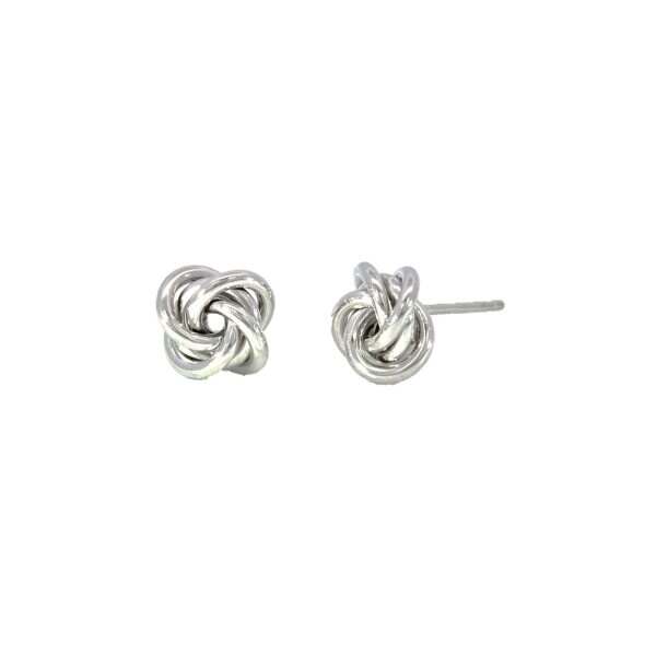 White Gold Knot Earrings