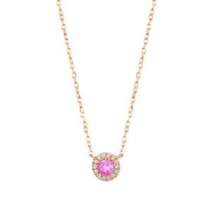 Pink Sapphire Rose Gold Necklace
