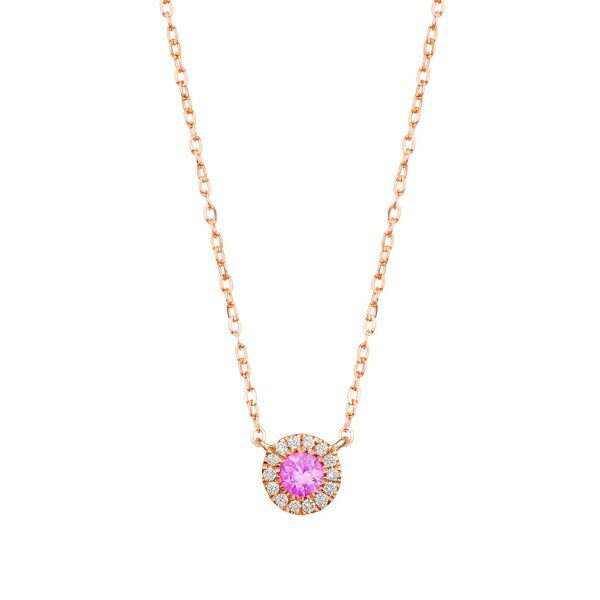 Pink Sapphire Rose Gold Necklace