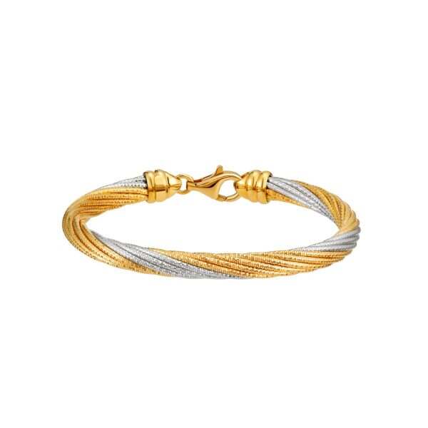 Classic Twist Two-Tone Gold Bangle