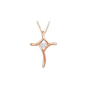 Rose Gold Diamond Cross Pendant