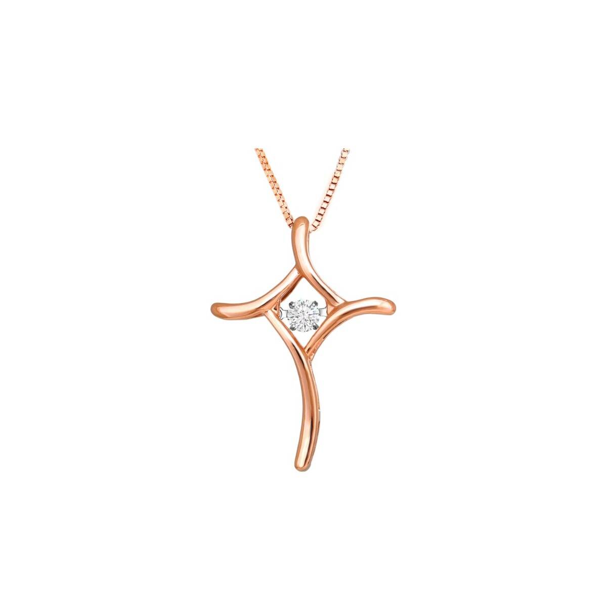 Rose Gold Diamond Cross Pendant