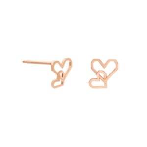Rose Gold Double Heart Earrings