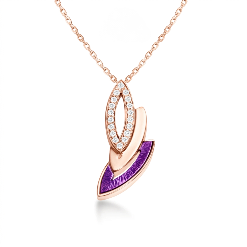Jewellery Motif Diamond Rose Gold Pendant
