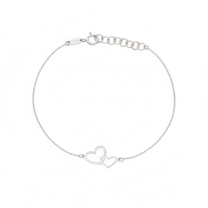 White Gold Hearts Bracelet