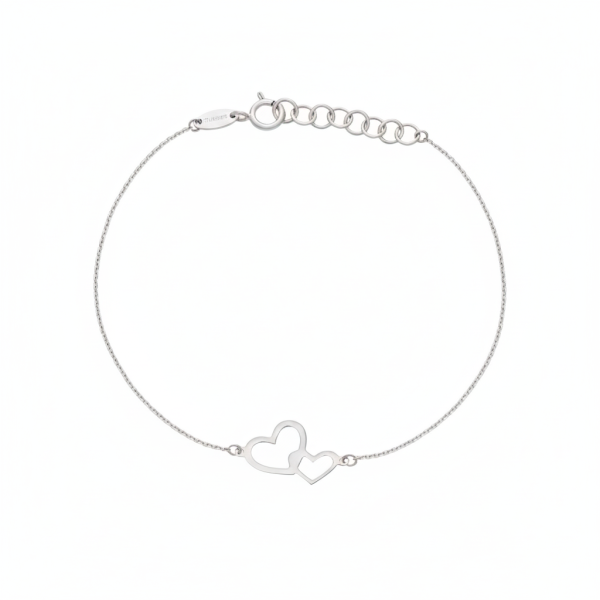 White Gold Hearts Bracelet