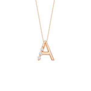 Rose Gold A Diamond Pendant
