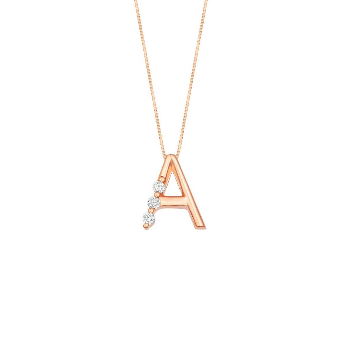 Rose Gold A Diamond Pendant