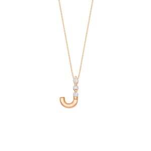 Rose Gold J Diamond Pendant