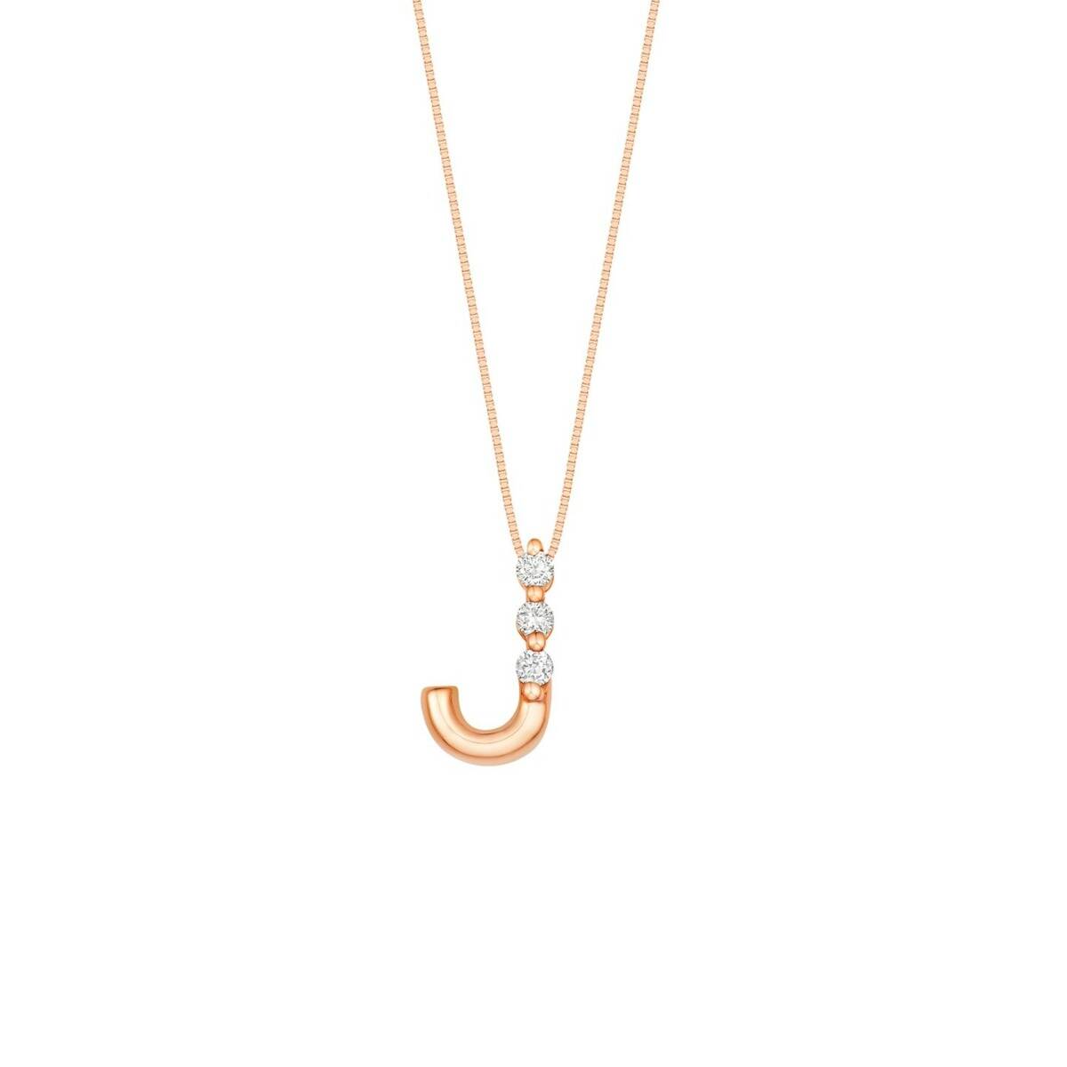 Rose Gold J Diamond Pendant