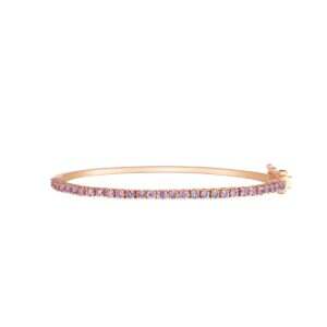 Rose Gold Sapphire Diamond Bangle