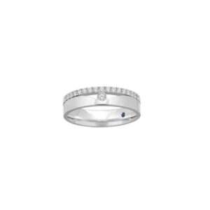 Double Banded Diamond Pave Ring