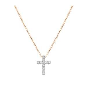 Double Strand Diamond Cross Necklace