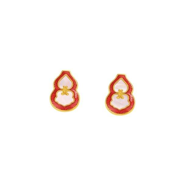 Gu Fa Jin Scarlet Legacy Gourd Earrings