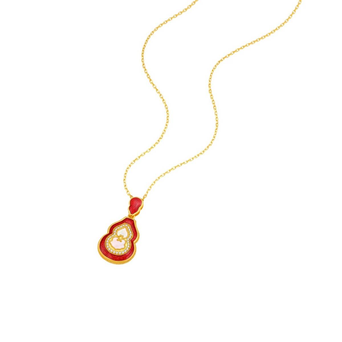 Gu Fa Jin Scarlet Legacy Gourd Necklace
