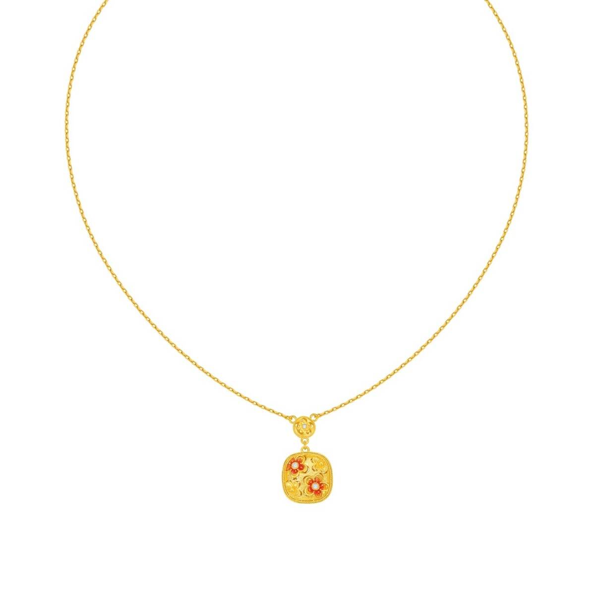 Gu Fa Jin Scarlet Legacy Blooms Necklace