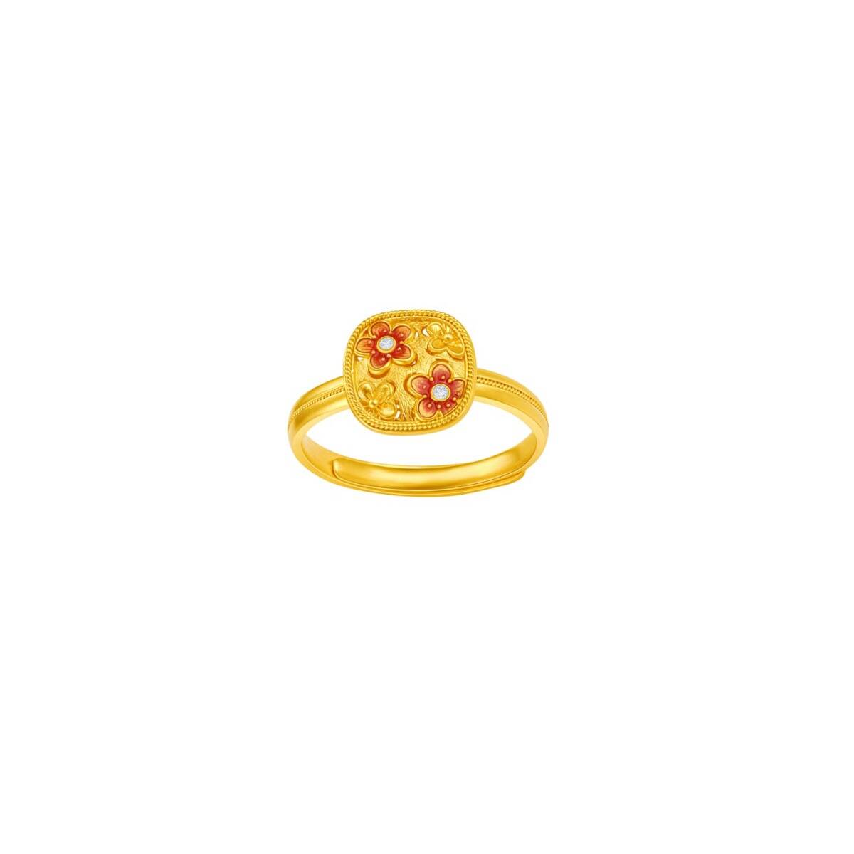 Gu Fa Jin Scarlet Legacy Blooms Ring