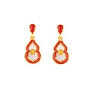 Gu Fa Jin Scarlet Legacy Gourd Dangling Earrings