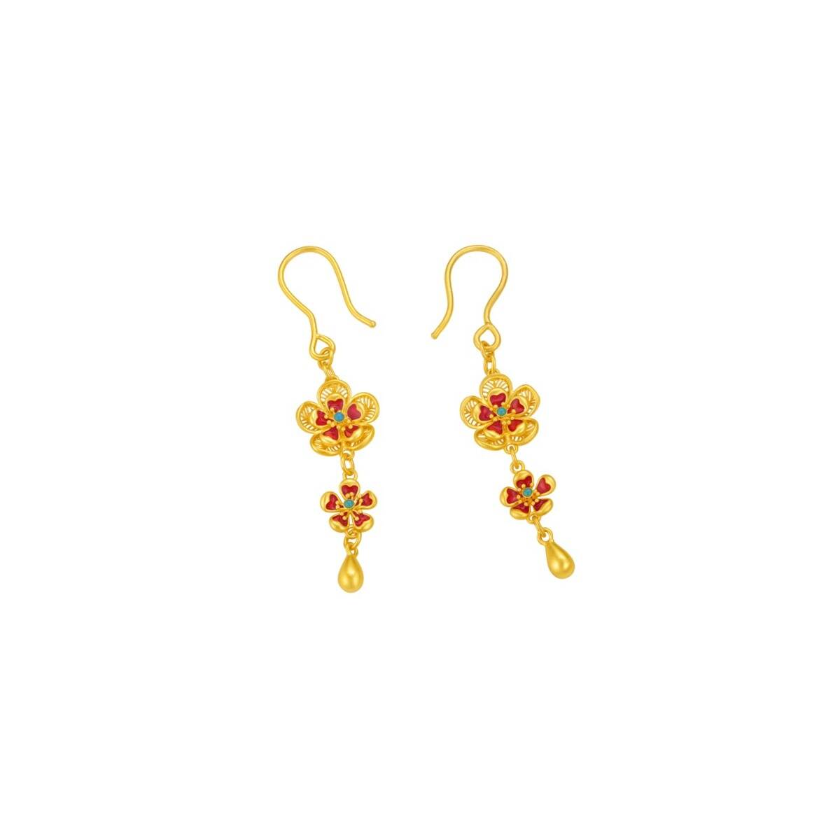 Gilded Camellia Earrings