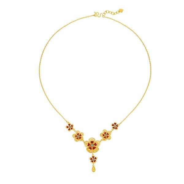 Gilded Camellia Necklace