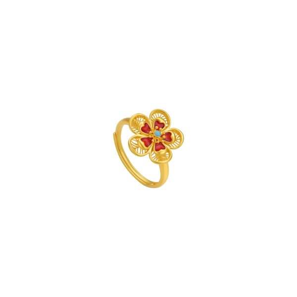 Gilded Camellia Ring