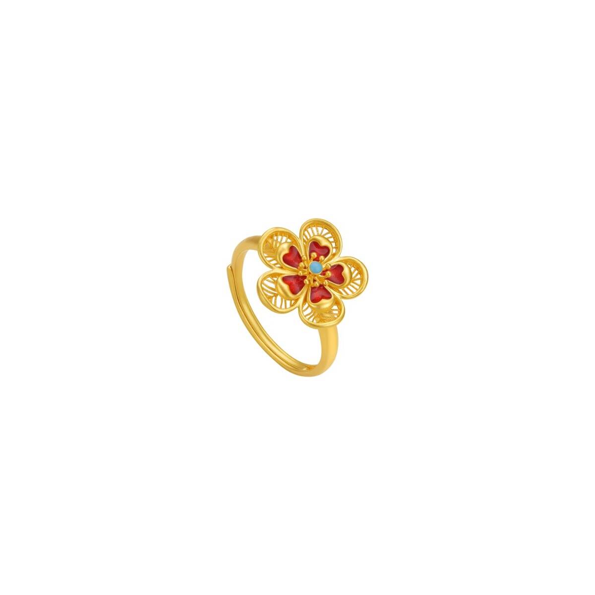 Gilded Camellia Ring