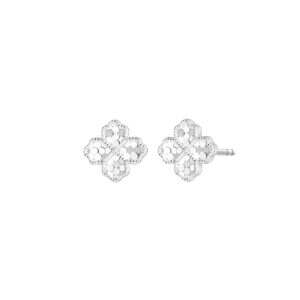 White Gold Stardust Floral Earrings