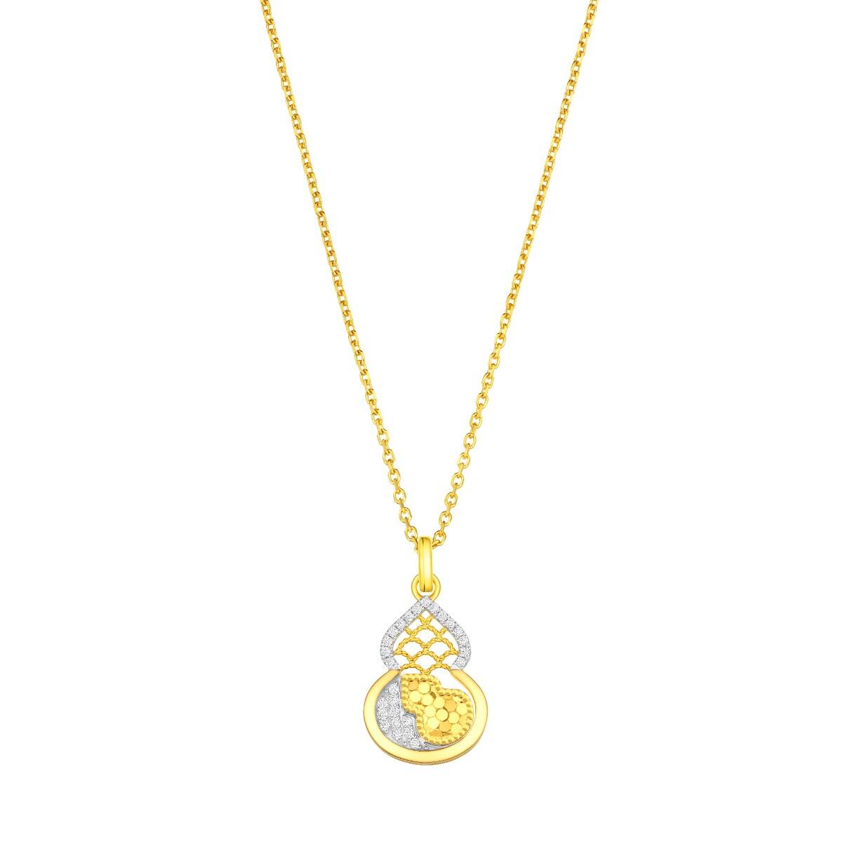 Yellow Gold Diamond Gourd Pendant