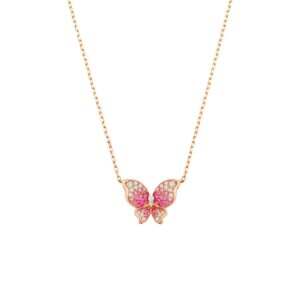 Radiant Butterfly Rose Gold Necklace