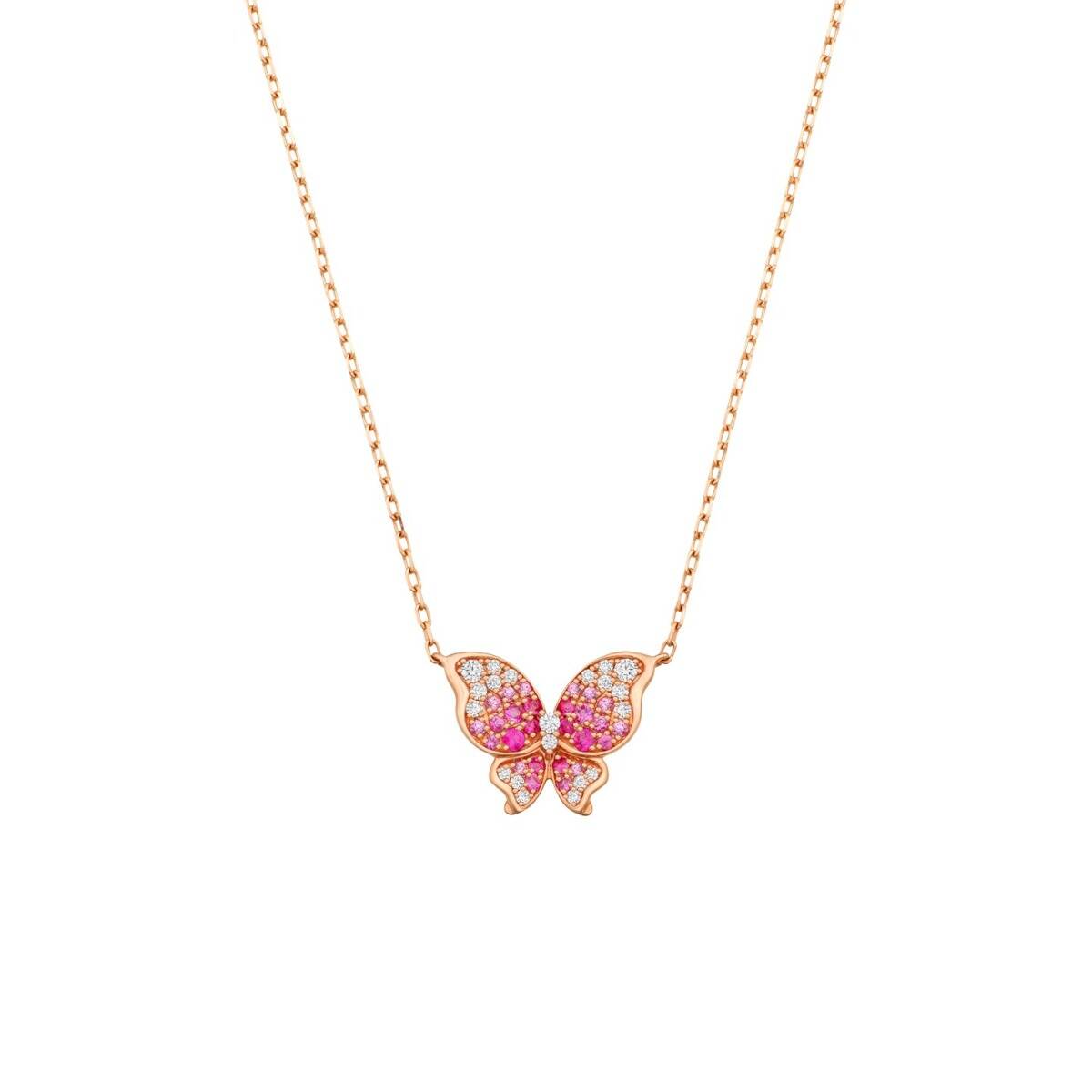 Radiant Butterfly Rose Gold Necklace