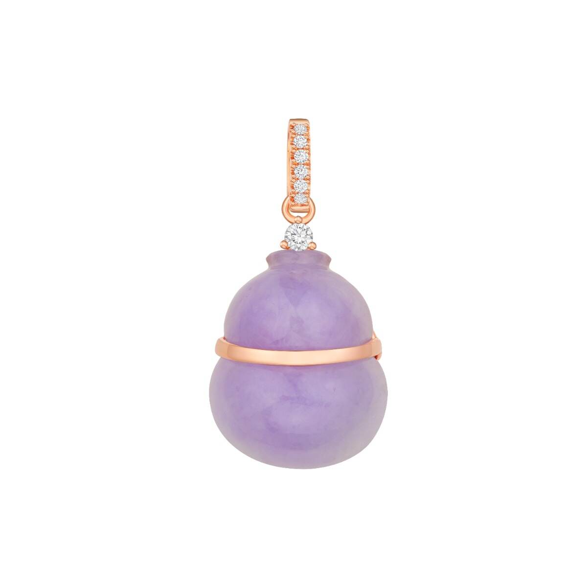Lavender Jade Rose Gold Diamond Pendant