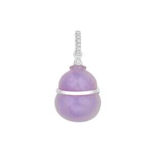Lavender Jade White Gold Diamond Pendant
