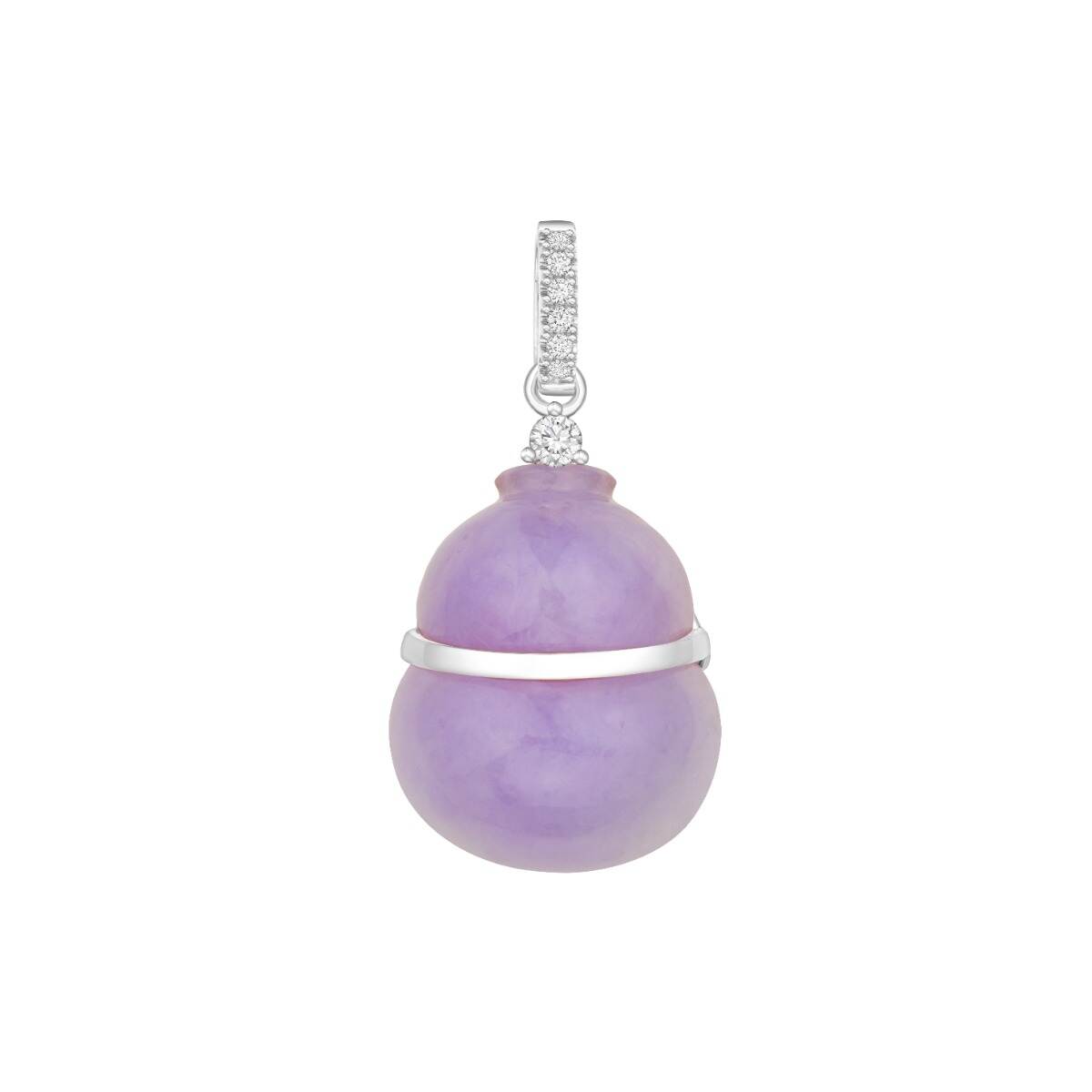 Lavender Jade White Gold Diamond Pendant