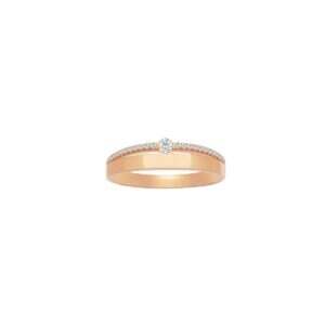 Rose Gold Crown Diamond Wedding Band (Female)