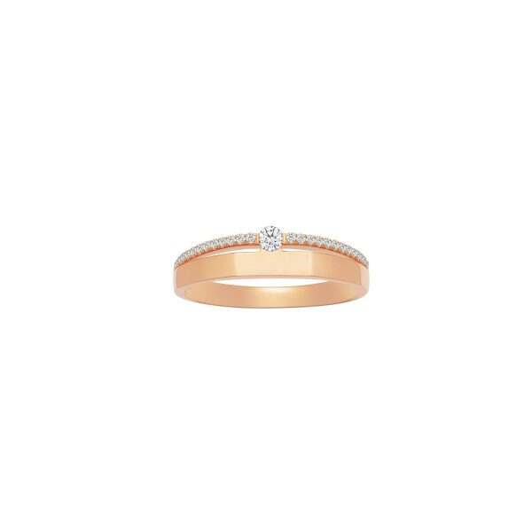 Rose Gold Crown Diamond Wedding Band (Female)