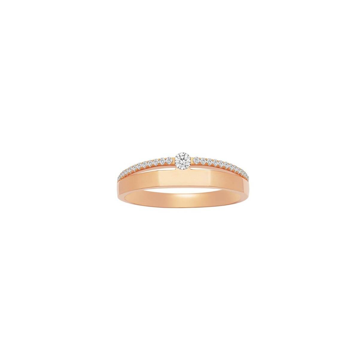 Rose Gold Crown Diamond Wedding Band (Female)