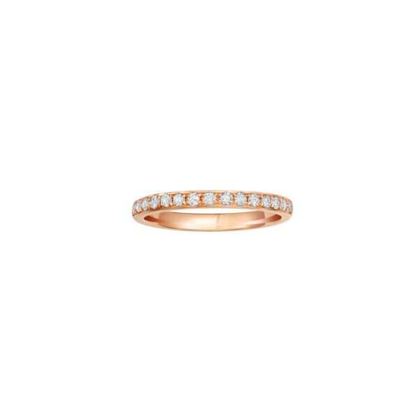 Half Eternity Rose Gold Wedding Band (Female)