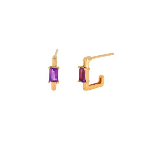 Amethyst Rose Gold Earrings