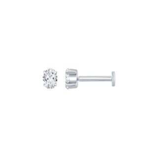 Lab-Grown Oval Cut Diamond Earring