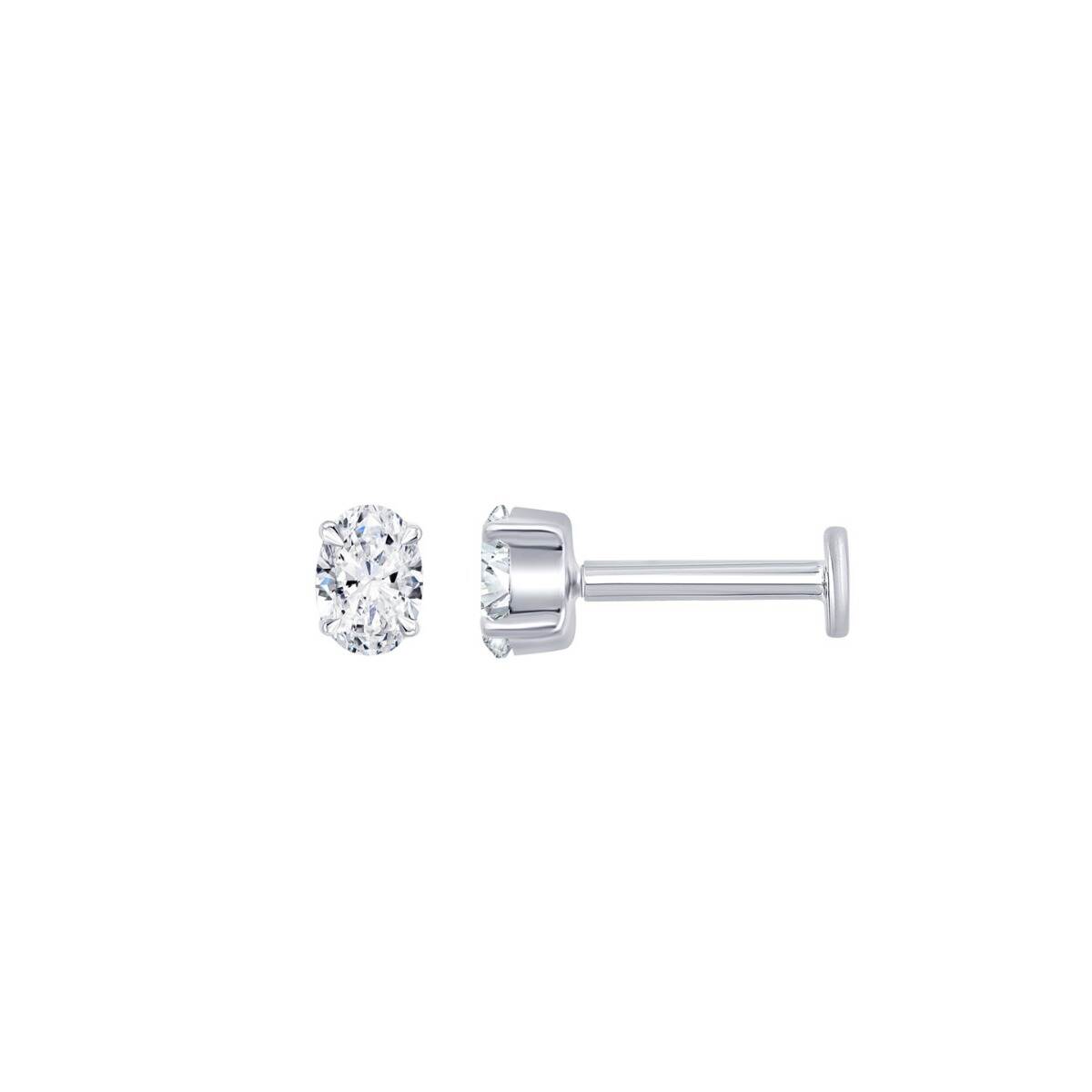 Lab-Grown Oval Cut Diamond Earring