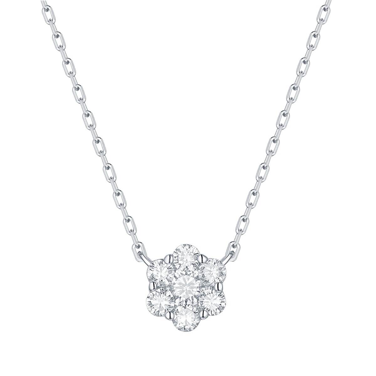 Floral Lab-Grown Diamond Necklace