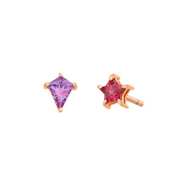 Amethyst & Rhodolite Earrings